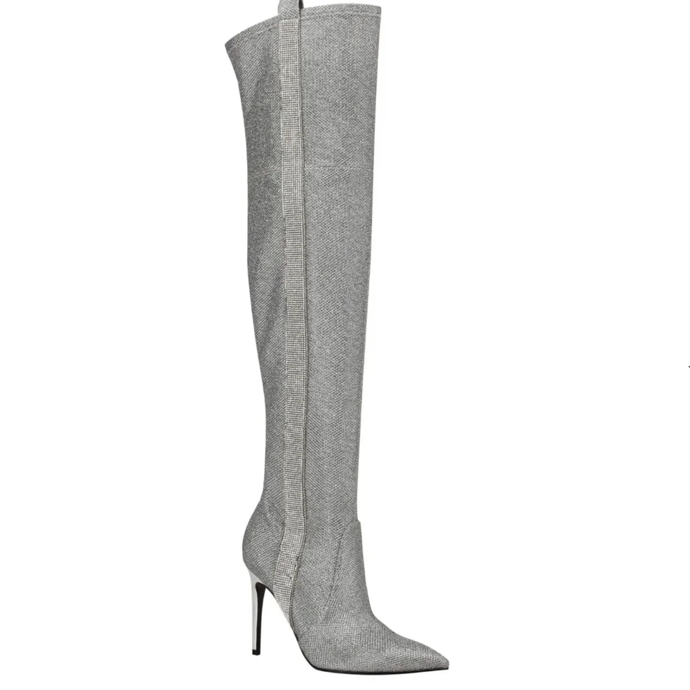 Fierce & Sexy Guess Silver Sequin OTK Boots